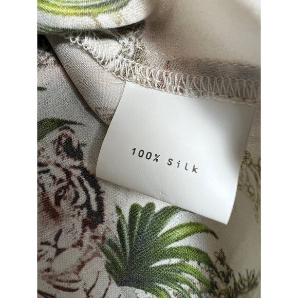 l'agence silk blouse xs Antique White Safari 100 % Silk Long sleeve Button Down - Picture 7 of 10